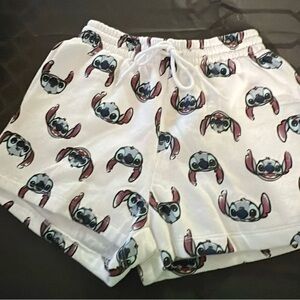 Disney Stitch white Drawstring Sweat Shorts Women’s Size XS